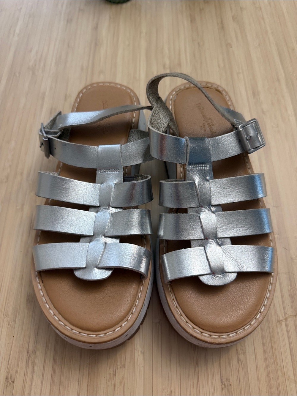 Silver Strappy Sandals